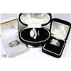 Image 1 : 1)ESTATE LADIES 3 SILVER RINGS WITH STONES