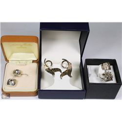 3 SETS STERLING EARRINGS