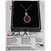Image 1 : 14K WHITE & YELLOW GOLD RUBY/TOPAZ PENDANT W/COA