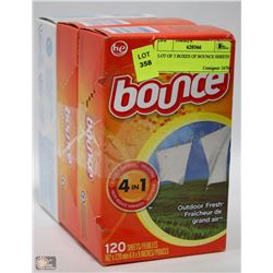 LOT OF 3 BOXES OF BOUNCE SHEETS