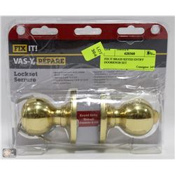 FIX IT BRASS KEYED ENTRY DOORKNOB SET