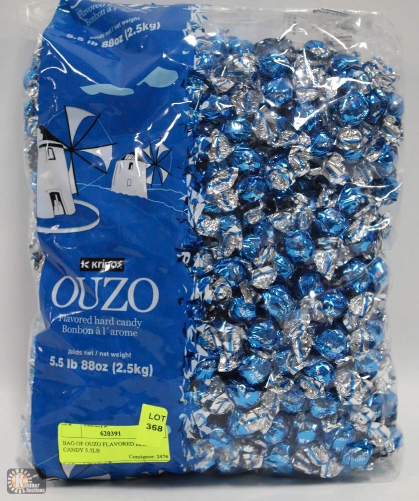 BAG OF OUZO FLAVORED HARD CANDY 5.5LB