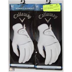 LOT OF 2 CALLAWAY LADIES GOLF GLOVE - SIZE MEDIUM