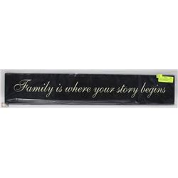 "FAMILY IS WHERE YOUR STORY BEGINS" WALL PLAQUE