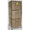 Image 1 : SMALL 3 DRAWER WICKER STORAGE DEVICE