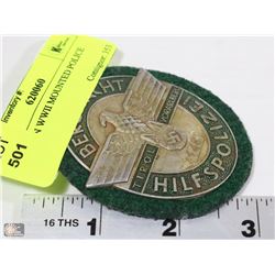 GERMAN WWII MOUNTED POLICE BADGE