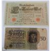Image 1 : LOT OF 2 GERMAN BANK NOTES 1910- 1000MARK & 1924