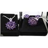Image 1 : 3PC SET PURPLE AMETHYST PENDANT,EARRINGS,RING&CZ