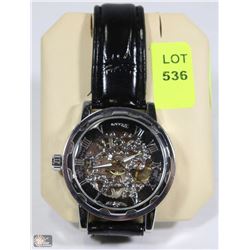 WINNER BLACK SKELETON AUTOMATIC WATCH