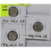 Image 1 : LOT OF THREE NEWFOUNDLAND 5 CENT COINS