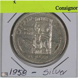 1858-1958 CANADIAN B.C SILVER DOLLAR