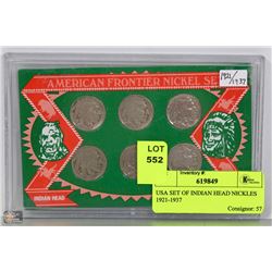 USA SET OF INDIAN HEAD NICKLES 1921-1937