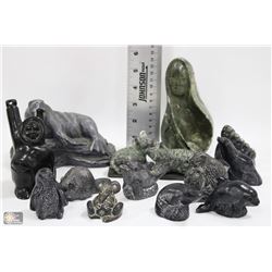 FLAT OF ASSORTED SOAP STONE ORNAMENTS