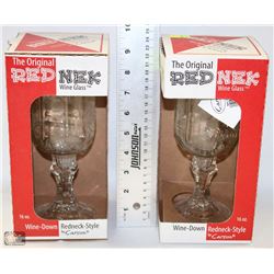 LOT OF 2 REDNEK WINE GLASSES (NEW)
