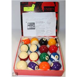 2-1/4" POOL BALL SET