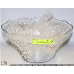 PUNCH BOWL W/10 CUPS & HOLDERS