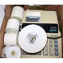 LOT OF TILL TAPE AND SHARP CALCULATOR