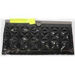 BLACK LEATHER LOOK WALLET