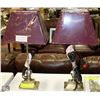 Image 1 : PAIR OF NEW TABLE LAMPS WITH WINE COLOURED SHADES