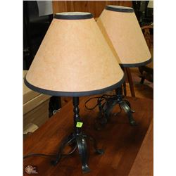 PAIR OF METAL BASE LAMPS