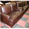 Image 1 : NEW LEATHER SMART NAILHEAD SOFA AND LOVE SEAT