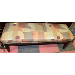 WOOD AND FABRIC BENCH (USED)
