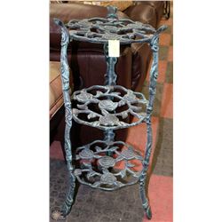 CAST IRON THREE SHELF PLANT STAND 26" HIGH
