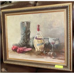 OIL ON CANVAS SIGNED STILL-LIFE PAINTING