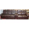 Image 1 : WHISTLER BROWN LEATHER/PVC RECLINING SOFA  AND