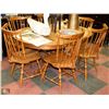 Image 1 : SOLID WOOD KITCHEN TABLE WITH LEAF & 6 SIDECHAIRS