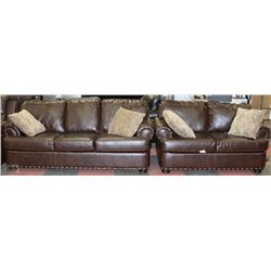 1495 BROWN BONDED LEATHER NAILHEAD