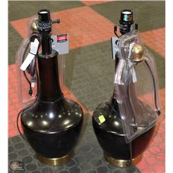 PAIR OF NEW LAMPS NO SHADES ON CHOICE: BLACK