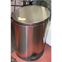 STAINLESS STEEL GARBAGE CAN W/FOOT