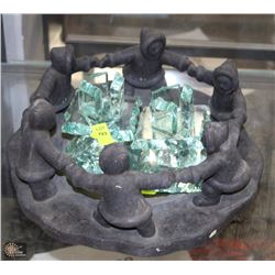 PAIR OF CANDLE HOLDERS SOLD WITH INUIT BOWL