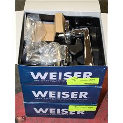GROUP OF 3 NEW WEISER HALL AND CLOSET HANDLE SETS