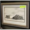 Image 1 : LITHO SIGNATURE PRINT OF FARM HOUSE & SHED -