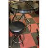 Image 1 : RETRO STYLE BLACK AND CHROME BAR TABLE WITH 2