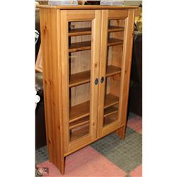 WOOD 2-DOOR, 6 SHELF CABINET -
