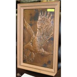 VINTAGE HANDMADE COPPER HAMMERED EAGLE WALL