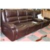 Image 1 : NEW MARTIN BROWN LEATHERETTE RECLINING SOFA WITH