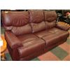 Image 1 : LAZY BOY RED LEATHER RECLINING SOFA