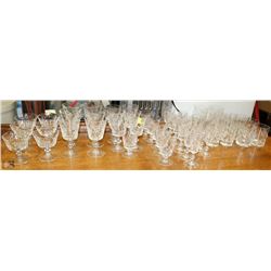 48 PC HAND CUT HUNGARIAN PINWHEEL CRYSTAL GLASS SET