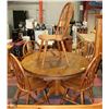 Image 1 : ROUND OAK TABLE WITH 5 CHAIRS