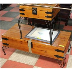 STORAGE SEIZURE WOOD AND METAL COFFEE AND END