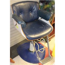HAIRDRESSERS CHAIR WITH CABINET AND ACCESSORIES