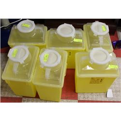 SIX BIOHAZARD SHARP COLLECTOR BUCKETS