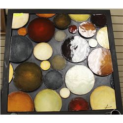 LARGE, HEAVY WOOD "CIRCLES" WALL ART