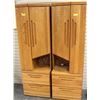 Image 1 : OAK CORNER CABINET W/2 DRAWERS & TOP CABINET X2