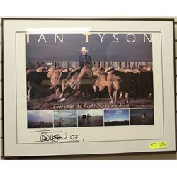 FRAMED AND SIGNED IAN TYSON COWBOY PICTURE