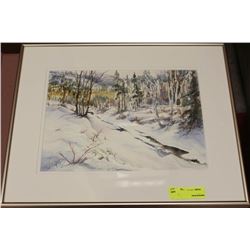FRAMED WATER COLOUR PRINT BY PEGGY MILLS